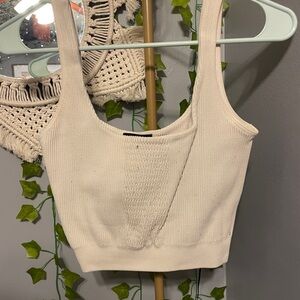 Cream Knit Tank Top
